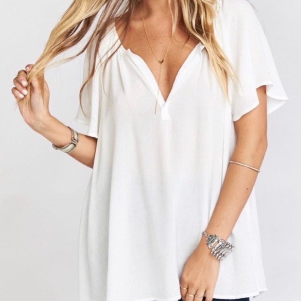 Worn Once! Show Me Your Mumu Avalon Top - White Cloud - Medium